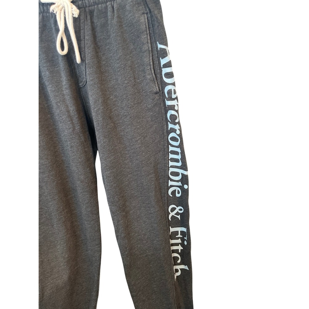 Y2K Abercrombie‎ Fitch Charcoal Gray Big Logo Jogger Size XS - Picture 2 of 4